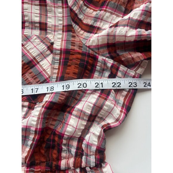 Torrid Plaid Seersucker Zip-Front Drawstring Waist Dress Womens Size 1/1X NWT - Picture 9 of 10